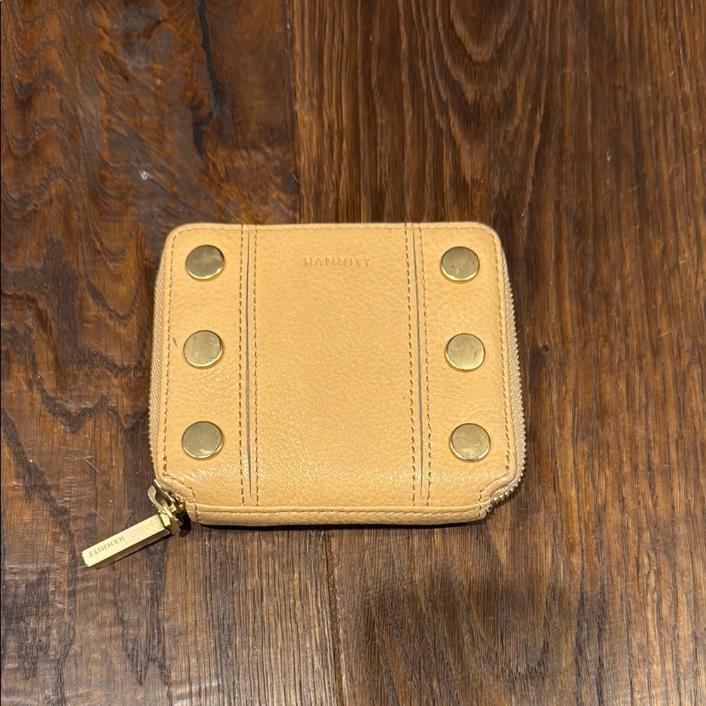 Hammitt Tan Leather Wallet with Gold Accents